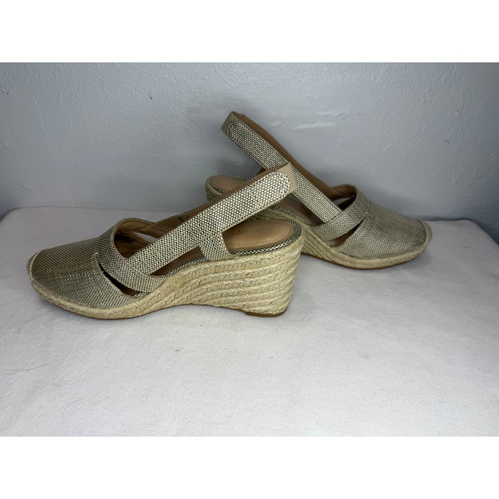 Lauren Ralph Lauren Penelope Espadrille Wedges Women 7.5B Gold Metallic Boho - Picture 11 of 11